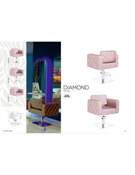 Luxus Friseurstuhl Diamond mit Farbauswahl - Made in Europe