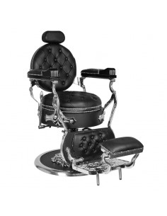 Barber Chair CESAR Herrenfriseurstuhl in schwarz/silber