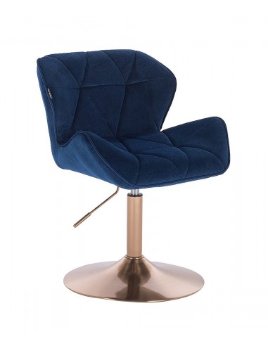 Stuhl Jeanne mit goldenem Fuss Höhe: 40 - 54 cm Blau