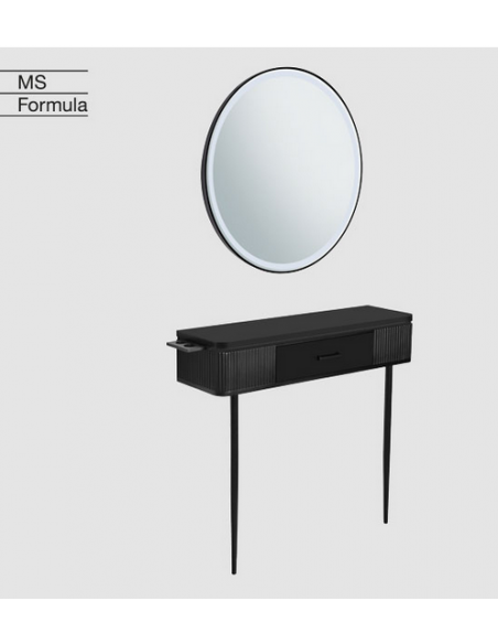 Salon Spiegel mit LED  & Unterteil NARA in schwarz